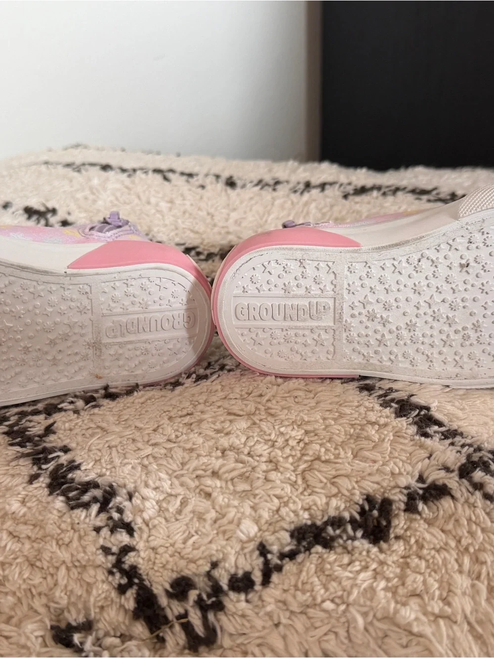 Girls' Pink Glitter Heart High-Top Sneakers - Kids